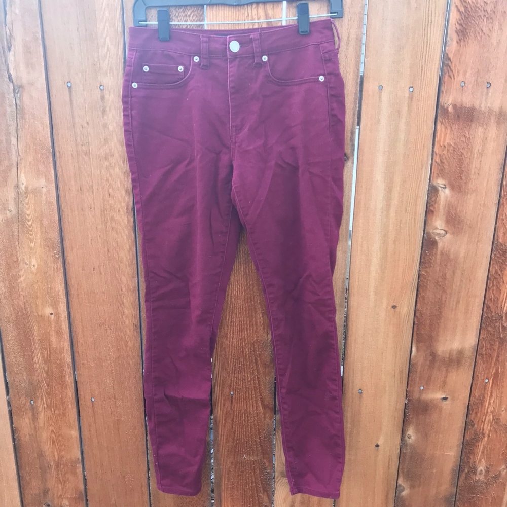 Aeropostale Wash High-waisted Jeggings Maroon Sz 4